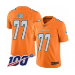 Men's Miami Dolphins #77 Adam Joseph Duhe Limited Orange Rush Vapor Untouchable 100th Season Football Jersey