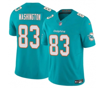 Men's Miami Dolphins #83 Malik Washington Aqua 2024 F.U.S.E Vapor Limited Stitched Football Jersey