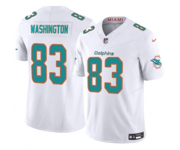 Men's Miami Dolphins #83 Malik Washington White 2024 F.U.S.E Vapor Limited Stitched Football Jersey