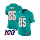 Men's Miami Dolphins #85 Mark Duper Aqua Green Team Color Vapor Untouchable Limited Player 100th Season Football Jersey