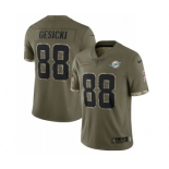 Men's Miami Dolphins #88 Mike Gesicki 2022 Olive Salute To Service Limited Stitched Jersey