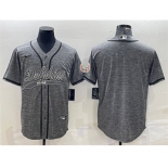 Men's Miami Dolphins Blank Gray With Patch Cool Base Stitched Baseball Jersey