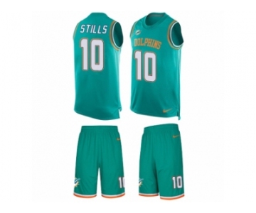 Men's Nike Miami Dolphins #10 Kenny Stills Limited Aqua Green Tank Top Suit NFL Jersey