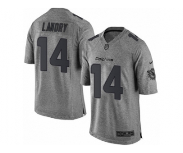 Men's Nike Miami Dolphins #14 Jarvis Landry Limited Gray Gridiron NFL Jersey