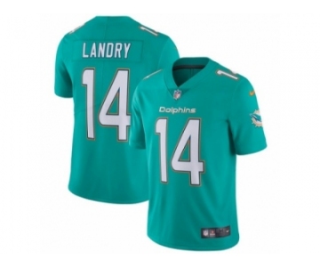 Men's Nike Miami Dolphins #14 Jarvis Landry Vapor Untouchable Limited Aqua Green Team Color NFL Jersey