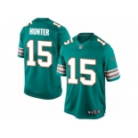 Men's Nike Miami Dolphins #15 Justin Hunter Limited Aqua Green Alternate NFL Jersey