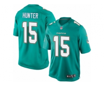 Men's Nike Miami Dolphins #15 Justin Hunter Limited Aqua Green Team Color NFL Jersey