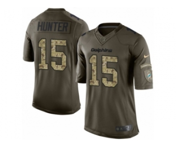 Men's Nike Miami Dolphins #15 Justin Hunter Limited Green Salute to Service NFL Jersey