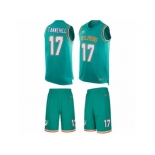 Men's Nike Miami Dolphins #17 Ryan Tannehill Limited Aqua Green Tank Top Suit NFL Jersey