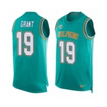 Men's Nike Miami Dolphins #19 Jakeem Grant Limited Aqua Green Player Name & Number Tank Top NFL Jersey