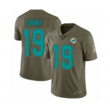 Men's Nike Miami Dolphins #19 Jakeem Grant Limited Olive 2017 Salute to Service NFL Jersey