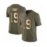 Men's Nike Miami Dolphins #19 Jakeem Grant Limited Olive Gold 2017 Salute to Service NFL Jersey