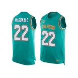 Men's Nike Miami Dolphins #22 T.J. McDonald Limited Aqua Green Player Name & Number Tank Top NFL Jersey