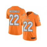 Men's Nike Miami Dolphins #22 T.J. McDonald Limited Orange Rush NFL Jersey