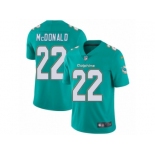 Men's Nike Miami Dolphins #22 T.J. McDonald Vapor Untouchable Limited Aqua Green Team Color NFL Jersey