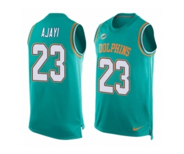 Men's Nike Miami Dolphins #23 Jay Ajayi Limited Aqua Green Player Name & Number Tank Top NFL Jersey