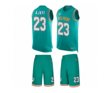 Men's Nike Miami Dolphins #23 Jay Ajayi Limited Aqua Green Tank Top Suit NFL Jersey