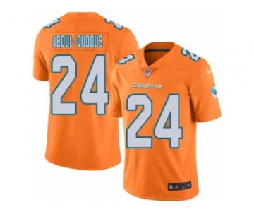 Men's Nike Miami Dolphins #24 Isa Abdul-Quddus Limited Orange Rush NFL Jersey