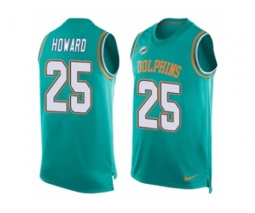 Men's Nike Miami Dolphins #25 Xavien Howard Limited Aqua Green Player Name & Number Tank Top NFL Jersey