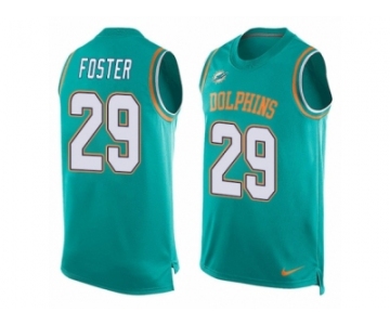 Men's Nike Miami Dolphins #29 Arian Foster Limited Aqua Green Player Name & Number Tank Top NFL Jersey