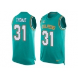 Men's Nike Miami Dolphins #31 Michael Thomas Limited Aqua Green Player Name & Number Tank Top NFL Jersey