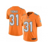 Men's Nike Miami Dolphins #31 Michael Thomas Limited Orange Rush NFL Jersey