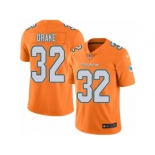 Men's Nike Miami Dolphins #32 Kenyan Drake Limited Orange Rush NFL Jersey