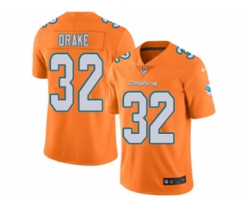 Men's Nike Miami Dolphins #32 Kenyan Drake Limited Orange Rush NFL Jersey