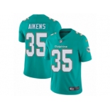 Men's Nike Miami Dolphins #35 Walt Aikens Vapor Untouchable Limited Aqua Green Team Color NFL Jersey