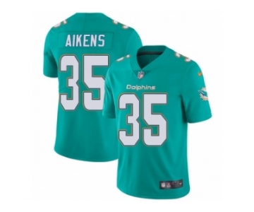 Men's Nike Miami Dolphins #35 Walt Aikens Vapor Untouchable Limited Aqua Green Team Color NFL Jersey