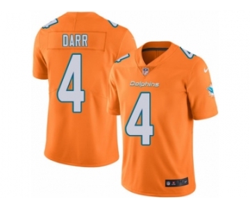 Men's Nike Miami Dolphins #4 Matt Darr Limited Orange Rush NFL Jersey