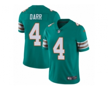 Men's Nike Miami Dolphins #4 Matt Darr Vapor Untouchable Limited Aqua Green Alternate NFL Jersey