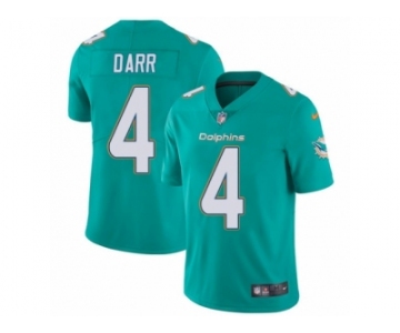 Men's Nike Miami Dolphins #4 Matt Darr Vapor Untouchable Limited Aqua Green Team Color NFL Jersey