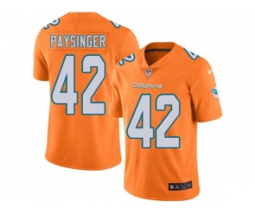 Men's Nike Miami Dolphins #42 Spencer Paysinger Limited Orange Rush NFL Jersey