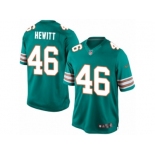 Men's Nike Miami Dolphins #46 Neville Hewitt Limited Aqua Green Alternate NFL Jersey