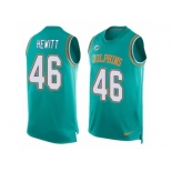 Men's Nike Miami Dolphins #46 Neville Hewitt Limited Aqua Green Player Name & Number Tank Top NFL Jersey