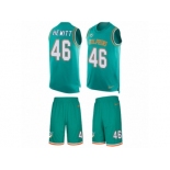 Men's Nike Miami Dolphins #46 Neville Hewitt Limited Aqua Green Tank Top Suit NFL Jersey