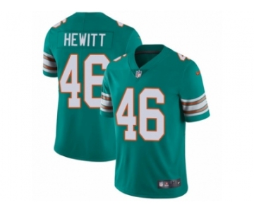 Men's Nike Miami Dolphins #46 Neville Hewitt Vapor Untouchable Limited Aqua Green Alternate NFL Jersey