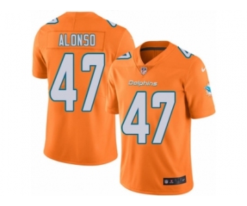 Men's Nike Miami Dolphins #47 Kiko Alonso Limited Orange Rush NFL Jersey