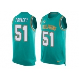 Men's Nike Miami Dolphins #51 Mike Pouncey Limited Aqua Green Player Name & Number Tank Top NFL Jersey