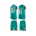 Men's Nike Miami Dolphins #51 Mike Pouncey Limited Aqua Green Tank Top Suit NFL Jersey