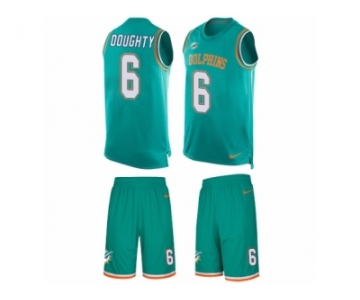 Men's Nike Miami Dolphins #6 Brandon Doughty Limited Aqua Green Tank Top Suit NFL Jersey