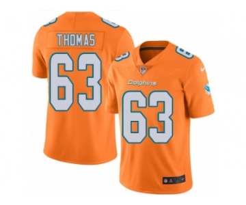 Men's Nike Miami Dolphins #63 Dallas Thomas Limited Orange Rush NFL Jersey