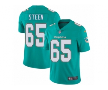 Men's Nike Miami Dolphins #65 Anthony Steen Vapor Untouchable Limited Aqua Green Team Color NFL Jersey