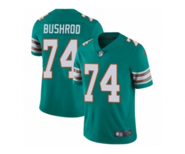 Men's Nike Miami Dolphins #74 Jermon Bushrod Vapor Untouchable Limited Aqua Green Alternate NFL Jersey