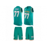 Men's Nike Miami Dolphins #77 Adam Joseph Duhe Limited Aqua Green Tank Top Suit NFL Jersey