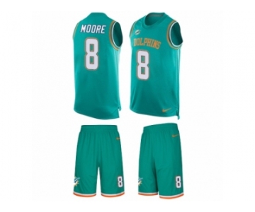 Men's Nike Miami Dolphins #8 Matt Moore Limited Aqua Green Tank Top Suit NFL Jersey