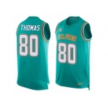 Men's Nike Miami Dolphins #80 Julius Thomas Limited Aqua Green Player Name & Number Tank Top NFL Jersey