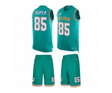 Men's Nike Miami Dolphins #85 Mark Duper Limited Aqua Green Tank Top Suit NFL Jersey