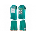 Men's Nike Miami Dolphins #88 Leonte Carroo Limited Aqua Green Tank Top Suit NFL Jersey